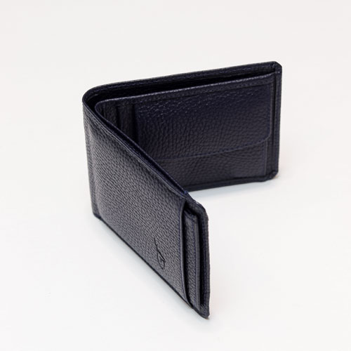 کیف پول مردانه چرمی کلاسیک سرمه ای