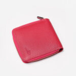 کیف پول زنانه چرمی زیپی سرخابی