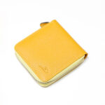 کیف پول زنانه چرمی زیپی زرد