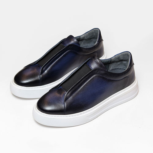 کفش اسپرت سرمه ای مردانه چرمی 2008