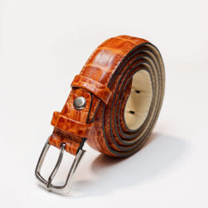 کمربند زنانه چرمی عسلی