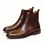 نیم بوت مردانه چرمی 2039 قهوه ای