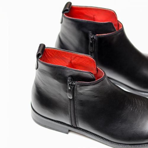 نیم بوت مردانه چرمی 2049 مشکی