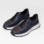 کفش اسپرت مردانه چرمی 2044 سرمه ای