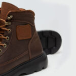 پاشنه نیم‌بوت مردانه چرمی 2077 رنگ قهوه ای