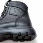 پاشنه نیم‌بوت مردانه چرمی 2077 مشکی