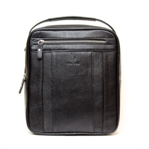 کیف رو دوشی دو خط تک زیپ مردانه چرمی