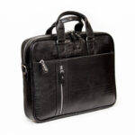 کیف اداری تک زیپ چرمی مشکی