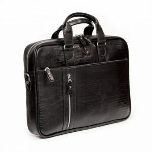 کیف اداری تک زیپ چرمی مشکی