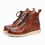 نیم بوت مردانه چرمی 2093 قهوه ای