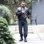 کاپشن چرم مردانه مدل نامی مشکی