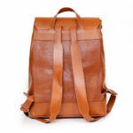 پشت کوله پشتی دو جیب چرمی