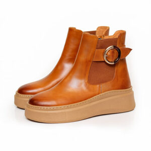 نیم بوت زنانه چرمی 1077 عسلی