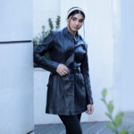 تن خور کت زنانه چرم قد کوتاه مدل سایه