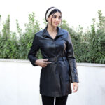 کت زنانه چرم قد کوتاه مدل سایه