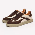 کفش اسپرت زنانه چرمی 1020 کرم قهوه ای