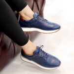 پا خور کفش اسپرت زنانه چرمی 1028 سرمه ای