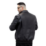 نمای پشت کاپشن چرم مردانه مدل رهام